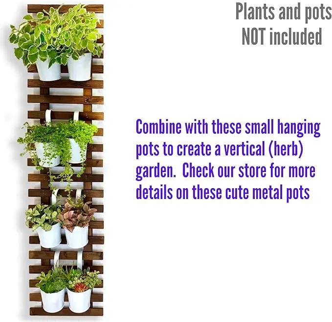 ShopLaLa Wall Planter - Hanging Wooden Wall Planter for Indoor Outdoor Plants, Vertical Garden, Plant Wall Mount Planter, Air Plant Succulent Holder for Flower Pot Display Hanger Frame 47.2" (120cm) by GreenHaven Gardens