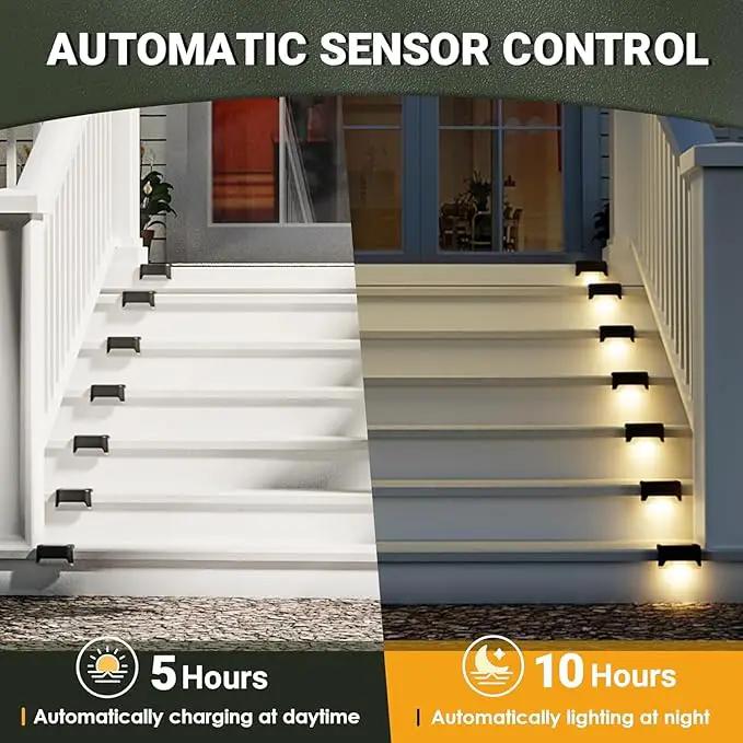 SOLPEX Solar Deck Lights Outdoor 20 Pack, Solar Step Lights Waterproof Led Solar Lights for Outdoor Stairs, Step, Fence, Yard, Patio, and Pathway(Warm White) by GreenHaven Gardens