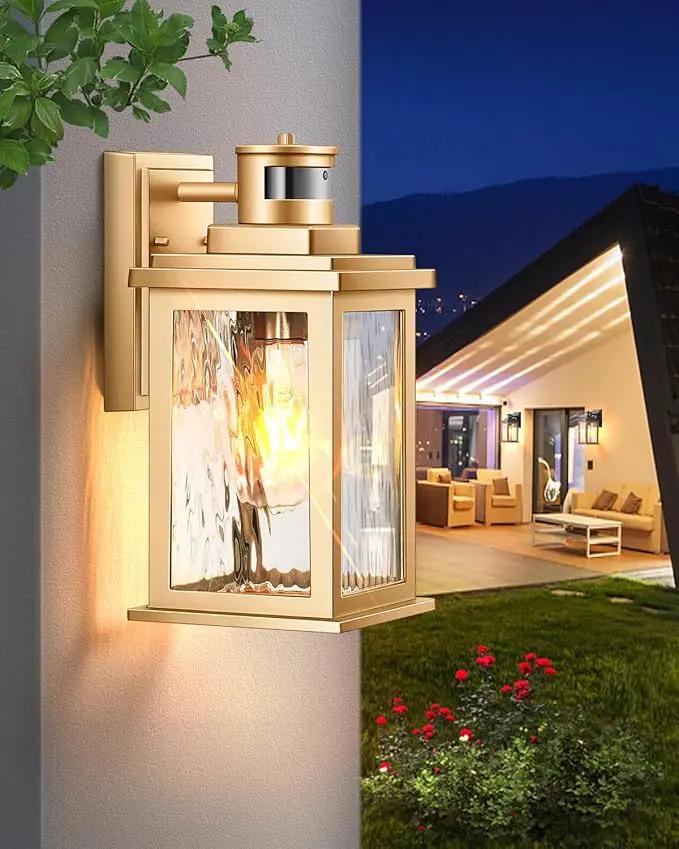 VIANIS Motion Sensor Porch Lights, Outdoor Light Fixtures Wall Mount Dusk to Dawn, Gold Waterproof Exterior Lights for House, Outdoor Wall Lights for House, Doorway, Patio, Anti-Rust by GreenHaven Gardens