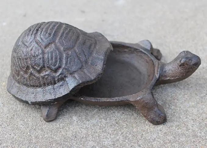 Garden Decoration Turtle Cast Iron Key Hider Stone Diversion Safe Key Outside Hider Hide-A-Key Holder Safely Hiding Your Spare Keys for Outdoor Garden or Yard, Geocaching by GreenHaven Gardens