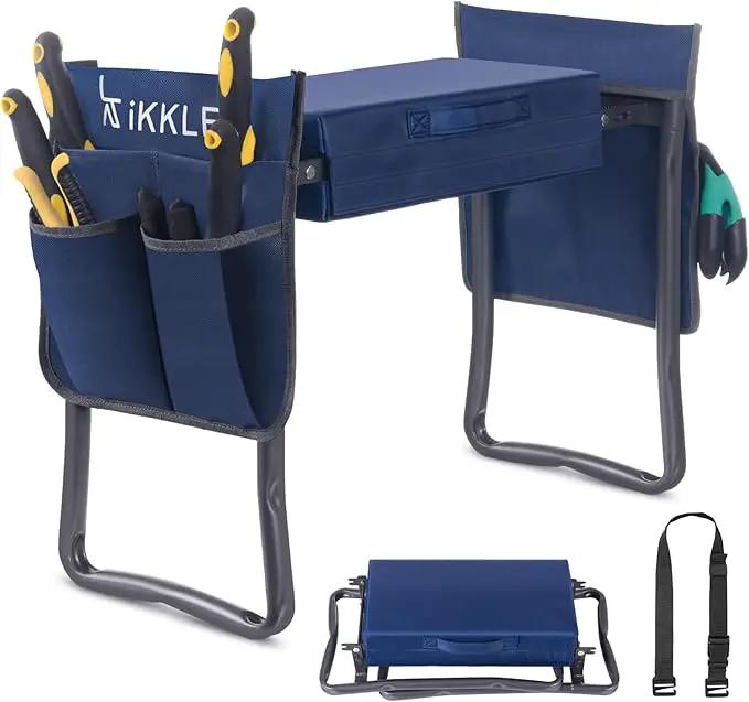 ikkle Garden Kneeler and Seat Heavy Duty Garden Stool, Upgraded Gardening Kneeler Bench, Thicker Wider Kneeling Pad, Garden for Seniors by GreenHaven Gardens