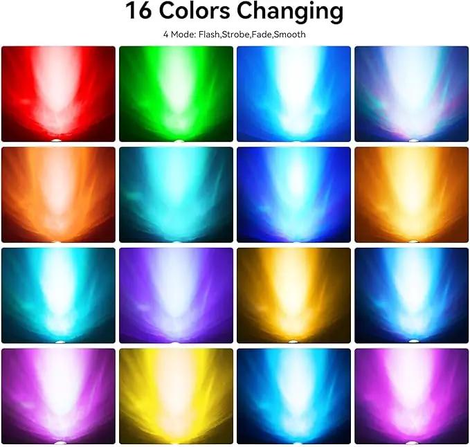 RGB Underwater Pond Lights with Timer, RGB Fountain Lights Underwater Light IP68 Waterproof, Dimmable Outdoor Landscape Lights Fish Tank Pond Fountain Garden, 4 Lights by GreenHaven Gardens