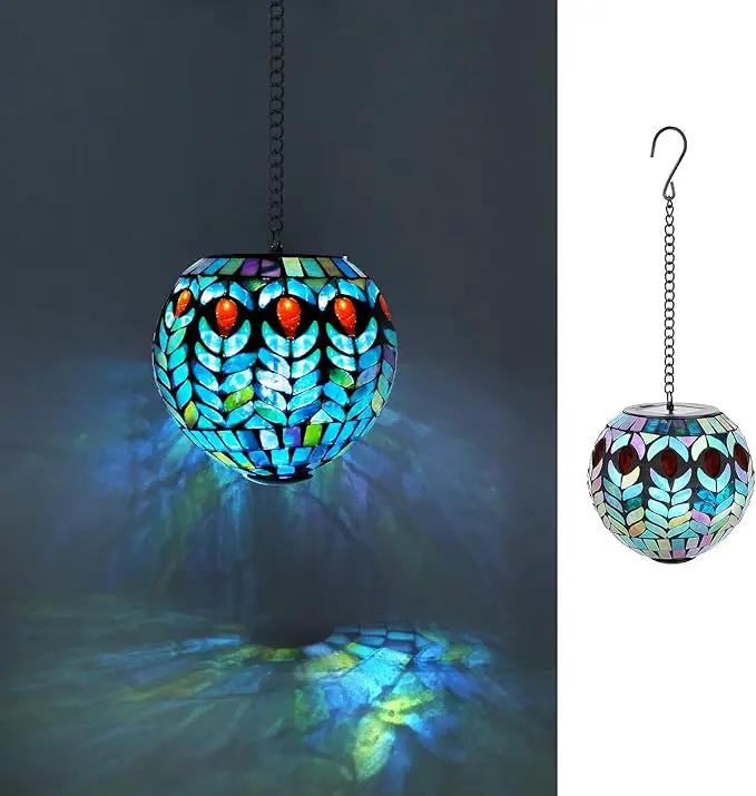 VCUTEKA Hanging Solar Lanterns Mosaic Solar Lights with Hook Up, Outdoor Garden Lights Decor for Yard Tree Fence Patio by GreenHaven Gardens