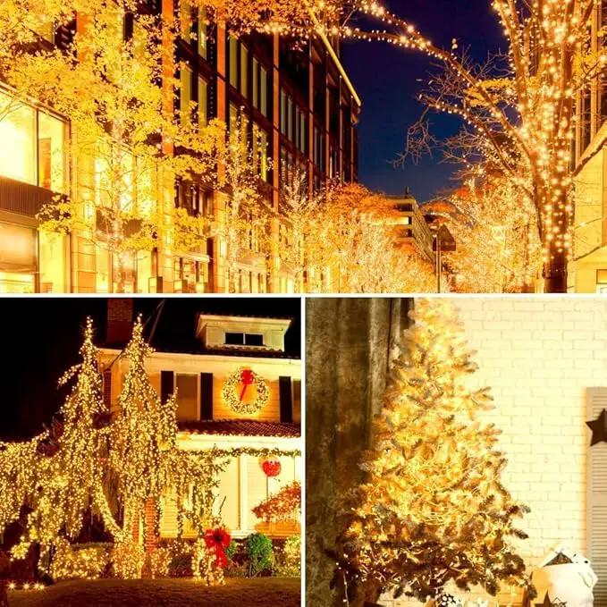 Quntis 328ft 500 LED Christmas String Lights, Waterproof Outdoor/Indoor Fairy Lights 8 Modes Plug in, Warm White Clear Wire for Home Bedroom Wedding Party Holiday Garden Tree Decorations Lighting by GreenHaven Gardens