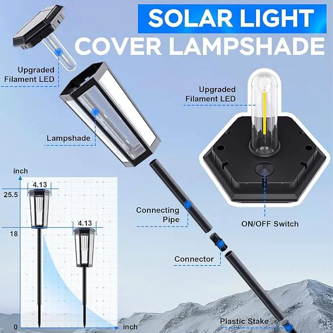 Solar Pathway Lights Outdoor, 6 Pack Garden Lighting, P65 Waterproof Solar Lights for Walkway, Driveway, Patio, Landscape- (Warm Light) by GreenHaven Gardens