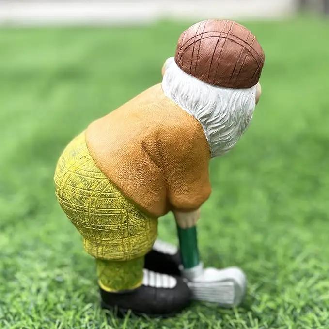 Elenon Funny Garden Golf Gnome Outdoor Statue Decorative, Adorable Flower Bed Decor Golfing Gnome Statue, Yard Patio Art Decor Dwarf Sculptures Table Ornament by GreenHaven Gardens