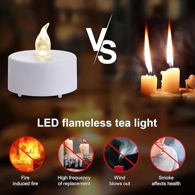 Tea Light Candles with Remote Control,24pack Flickering Flameless LED Candle,Long Lasting 400+Hours,Battery Operated with Timer for Home Decoration Seasonal &Festival Celebration WarmWhite by GreenHaven Gardens