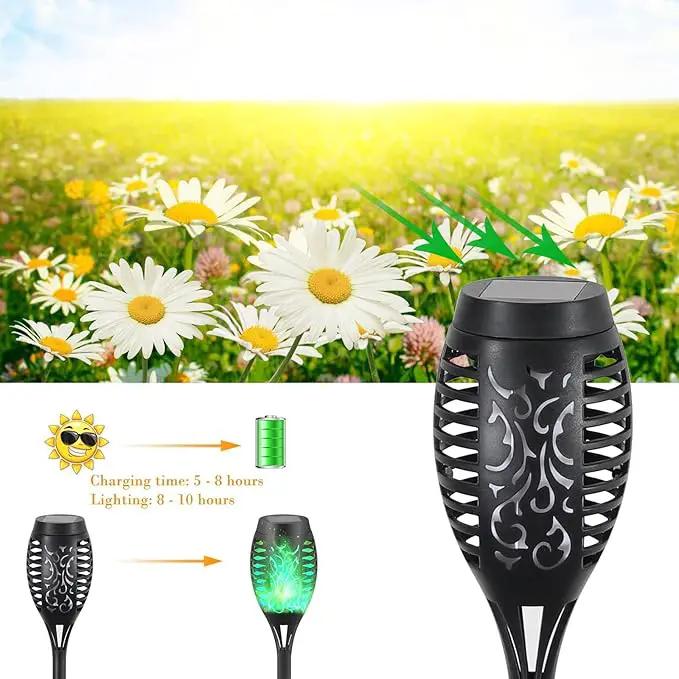 8-Pack Green Solar Flickering Flame Torches – Waterproof Solar Garden Lights, Outdoor Solar Lights for Yards, and Flame Torches for Patio and Pathway Decorations by GreenHaven Gardens