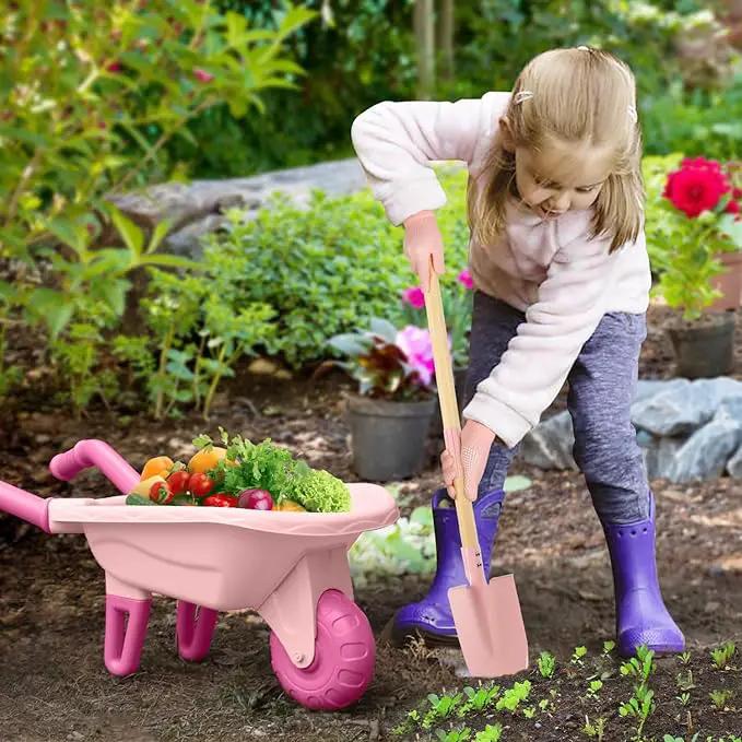 Kids Gardening Tools Outdoor Toys Set Backyard Play with Wheelbarrow Educational STEM Learning Pretend Toys Outdoor Indoor for Toddlers Kids Boys Girls by GreenHaven Gardens