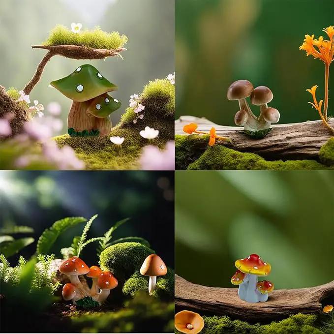 12 Pcs 1.5 to 1.8 Inch Resin Mushroom,Cute Mushrooms Fairy Garden Mushrooms Ornaments for Outdoor Decoration,Home Décor,Cake Decoration,DIY Bonsai Craft … by GreenHaven Gardens