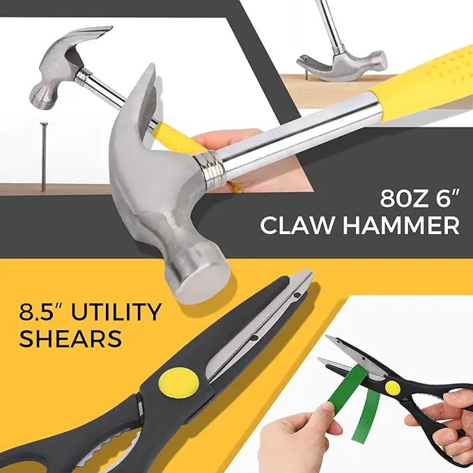 WGGE 39-Piece Home Tool Set/Hand Tool Set – Durable Household Hand Tool Kit with Hammer, Screwdrivers, Pliers, Wrench, Hex Keys & More – Compact Storage Case for Home Repairs, DIY & Maintenance by GreenHaven Gardens