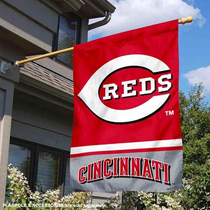 Cincinnati Reds Double Sided House Flag by GreenHaven Gardens