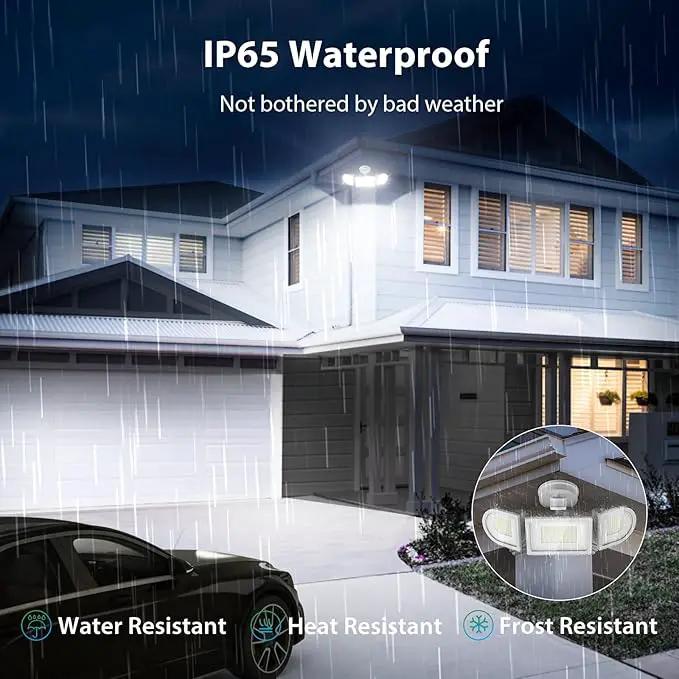 iMaihom 150W Motion Sensor Light Outdoor, 15000LM 6500K LED Security Floodlights, 3 Adjustable Head Motion Detection Light IP65 Waterproof for Yard Garage White 2pack by GreenHaven Gardens