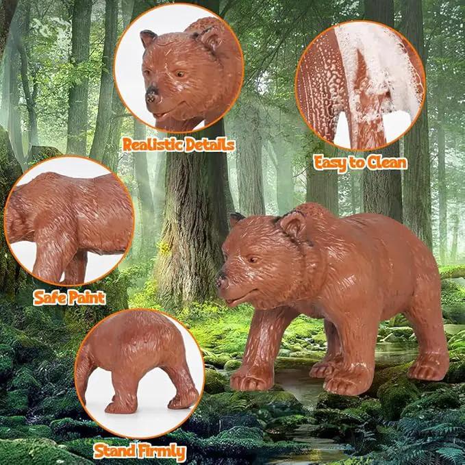 24Pcs Safari & Zoo Animals Figures, Realistic Plastic Animal Toys Set for Kids 1 2 3, Lion, Elephant, Perfect for Play, Education, Baby Shower Decor,Party Supplies Cake Topper by GreenHaven Gardens