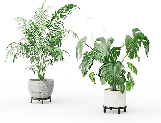 Zhongma 2 Pack 8.7" Sturdy Potted Plant Stand Flower Pot Holder Heavy Duty Construction, Low Plant Stand for Home Indoor and Outdoor, Sturdy plant riser and saucer without Installation Required by GreenHaven Gardens