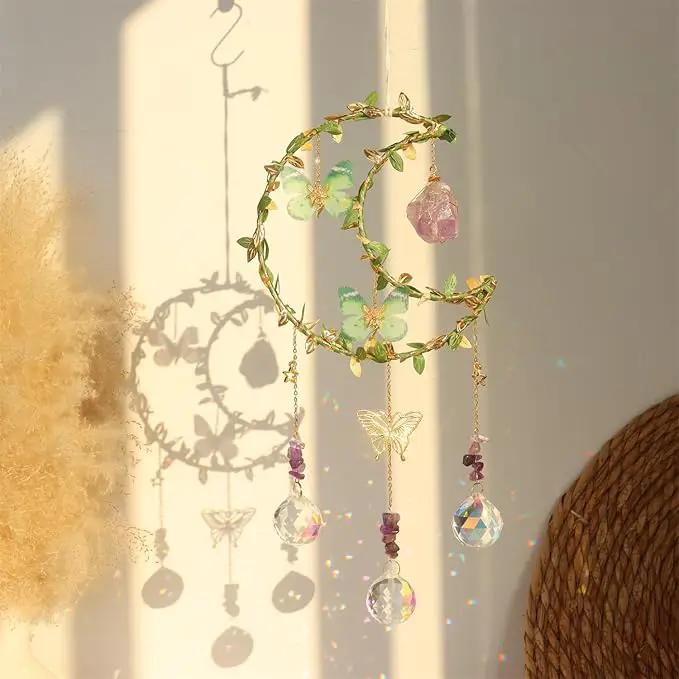 Suncatcher - Amethyst Moon Crystal Sun Catcher Window Hanging, Good Luck Charms Gifts for Women Chrismas Thanksgiving Birthday Crystal by GreenHaven Gardens