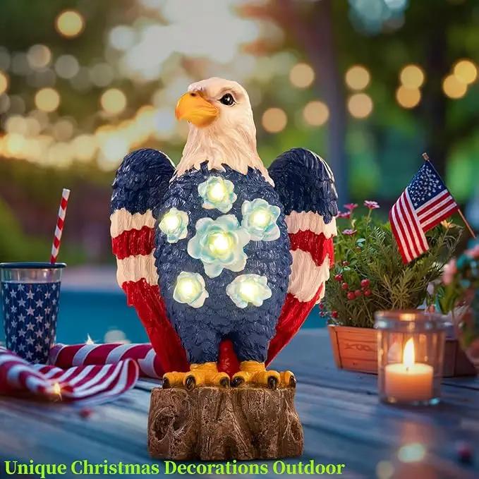 TAKE ME Gardening Gifts Birthday Gifts for Women Garden Outdoor Decor Amercian Eagle Solar Lights Outdoor Eagle Lovers Womens Gfits for Patio, Yard (America Eagle) by GreenHaven Gardens