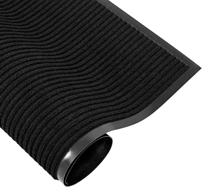 fani Heavy Duty Large Outdoor Indoor Entrance Doormat Waterproof Low Profile Entrance Rug Front Door Mat Patio Anti-Skid Rubber Back, 35x60 inch (Jet Black) by GreenHaven Gardens