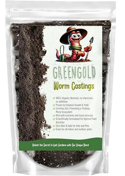 Organic Worm Castings Earthworm Castings Fertilizer for Nutrient-Rich Soil and Healthy Plant Growth (5 QUARTS) by GreenHaven Gardens
