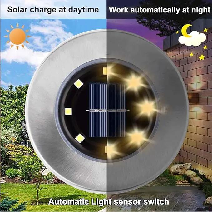 Solar Ground Lights, Waterproof Solar Garden Lights, Upgraded Outdoor Garden Waterproof Bright in-Ground Lights, Landscape Lights for Pathway,Yard,Deck,Lawn,Patio,Walkway (4 Pack Warm Light) by GreenHaven Gardens