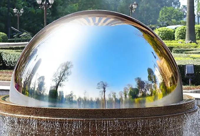Nerien Gazing Ball, Stainless Steel Garden Mirror Globe, Polished Ornament Sphere, Hollow Floating Reflective Hemisphere, for Home Outdoor Pond Housewarming Swimming Pool Decoration, Sliver, 6Pcs Mix by GreenHaven Gardens