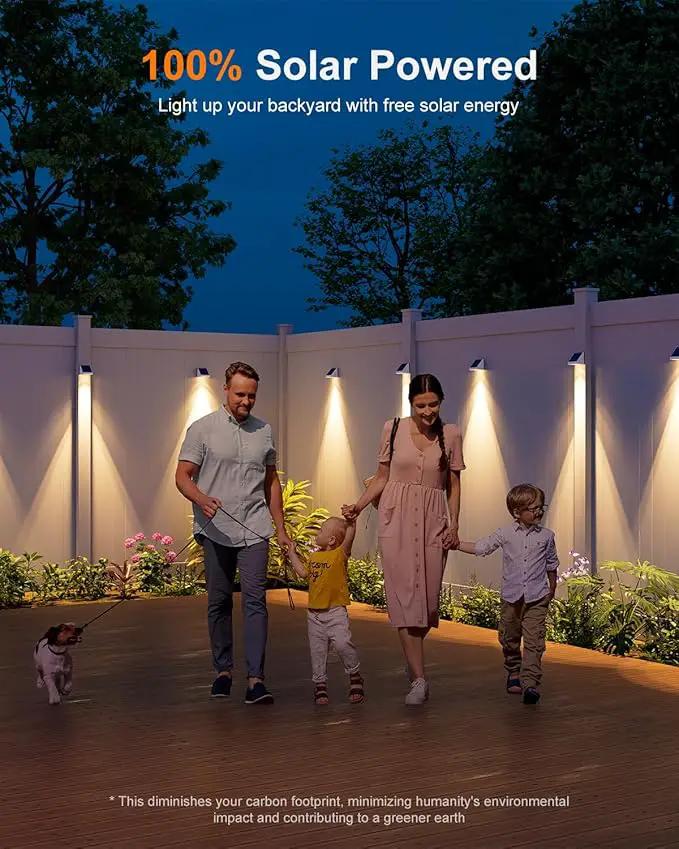 12 Pack Decorative Solar Powered Fence Lights Outdoor Waterproof with Warm White LED Spot Lens, for Outside Deck, Patio, Yard, Rail, Garage, Designed for Wall Lighting, Easy Install ( White Shell ) by GreenHaven Gardens