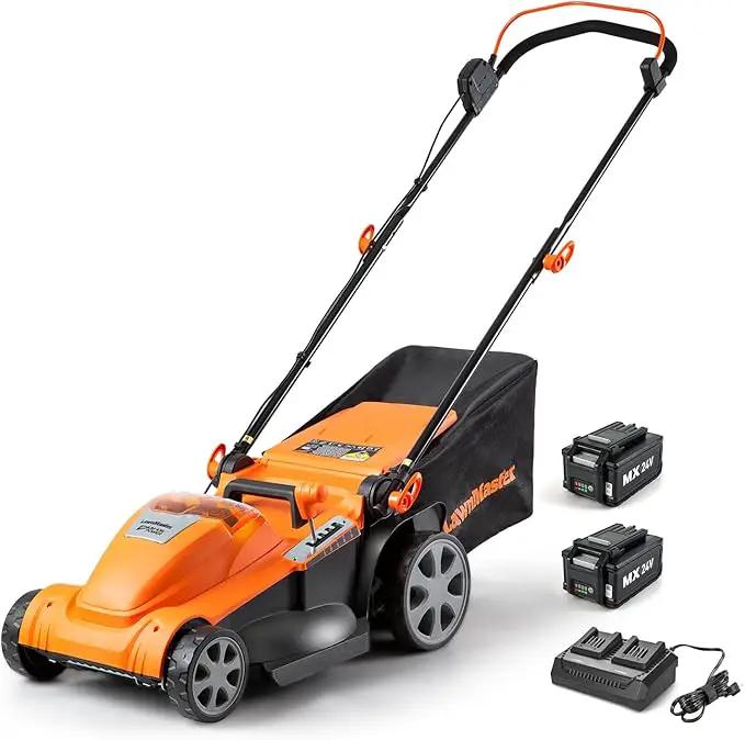 LawnMaster CLMF4817E 48V MAX* Brushless Mower with 2X24V MAX* 4.0Ah Battery and a Dual Charger by GreenHaven Gardens