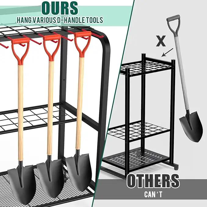 Trieez Garden Tool Organizer for Garage, Yard Tool Organizer with Wheels for Garage Organization and Storage - Sturdy Yard Tool Holder Tool Rack, for Shed, Outdoor, Tool Stand by GreenHaven Gardens