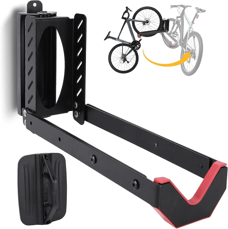 Swivel Bike Wall Mount, Vertical Bicycle Hook Hangers, Can Hold Up to 77 lbs, Cycle Wall Hanger for 16-29 Inch Diameter Wheels by GreenHaven Gardens