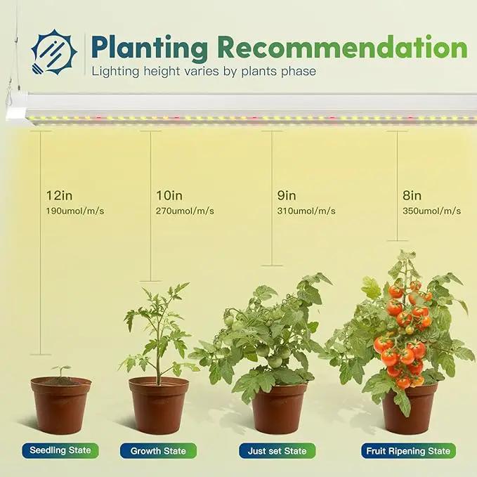 FREELICHT 4 Pack 4FT LED Grow Lights, 160W (4 x 40W,1080W Equivalent), Full Spectrum Sunlight Growing Lamp Fixture, Hanging Plant Light for Hydroponic Indoor Plants Seeding, Plug-in with On/Off Switch by GreenHaven Gardens