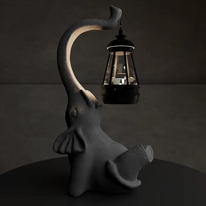 Solar Powered Outdoor Figurine Lights, 10 Inch Waterproof Animal Elephant Statue Light, Suitable for Decorations for Patio, Balcony, Lawn, Courtyard, Etc.(Face Upward) by GreenHaven Gardens
