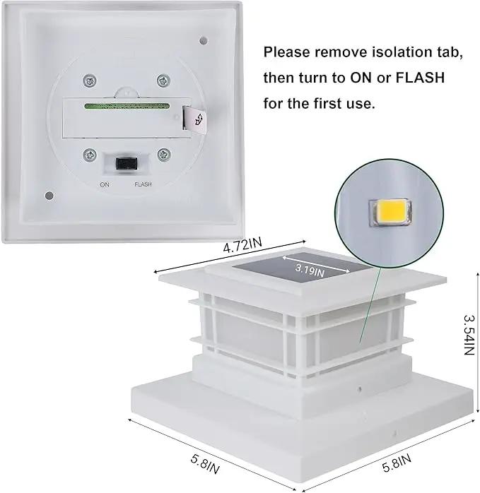 Dynaming 8 Pack Solar Flame Post Lights Outdoor, Solar Powered Fence Post White Shell Cap Light, High Brightness Flickering Flame LED Lighting for Garden Deck Patio, Fit 4x4 5x5 6x6 Vinyl/Wooden Posts by GreenHaven Gardens