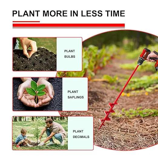Garden Auger Drill Bit for Planting-1.6x16'' & 3.54x15.7,Ground Earth Spiral Drill Bit for 3/8" Hex Drive Drill, Yard Auger Drill for Bulbs Planting, Hole Digger Flowers,Umbrella Holes,Bedding Digging by GreenHaven Gardens