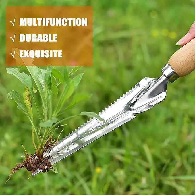 SHANFEEK Weed Puller Crack Weeder Weed Remover Tool for Yard Hoe Gardening Tools Stainless Steel One-Piece Molding (I-Type) by GreenHaven Gardens