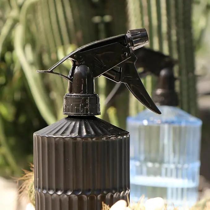 OFFIDIX Glass Spray Bottle, Pressure Watering Can, Indoor Plant Mister, Adjustable Nozzle Watering Glass 0.45L/15.22oz Spray Bottle for Garden Plants Cleaning Solutions (Black) by GreenHaven Gardens