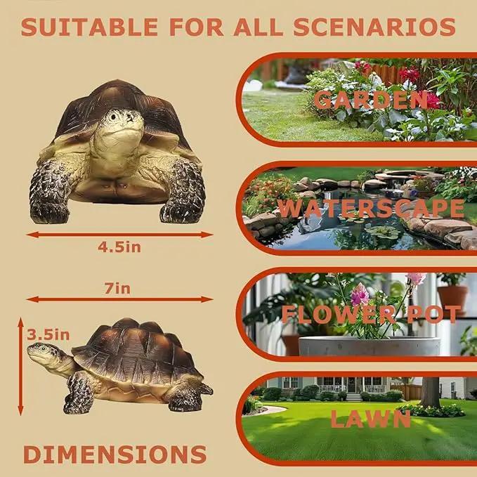 Sunthus Turtle Tortoise Sculptures Garden Statues Yard Art Resin Decorations Outdoor Garden Décor by GreenHaven Gardens