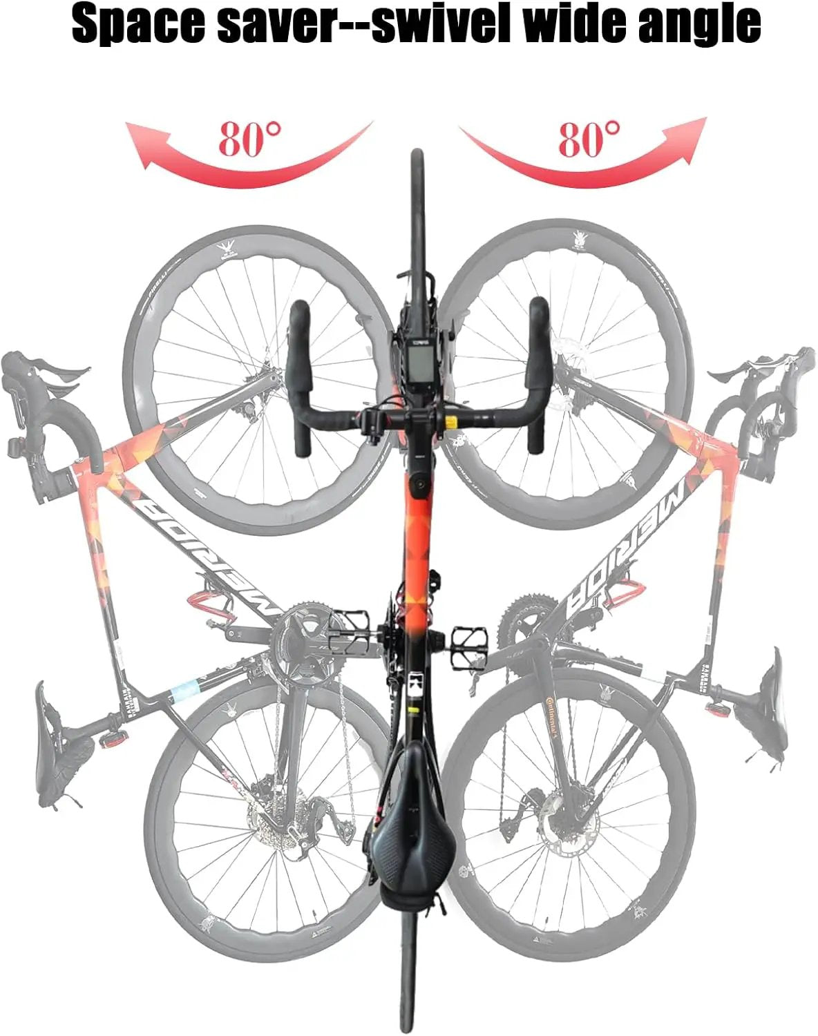 Bike Wall Mount Vertical, Swivel Bike Hangers For Garage, Bike Rack Garage Wall, Bicycle Hooks, Garden Indoor Outdoor Storage, (2Pack) by GreenHaven Gardens