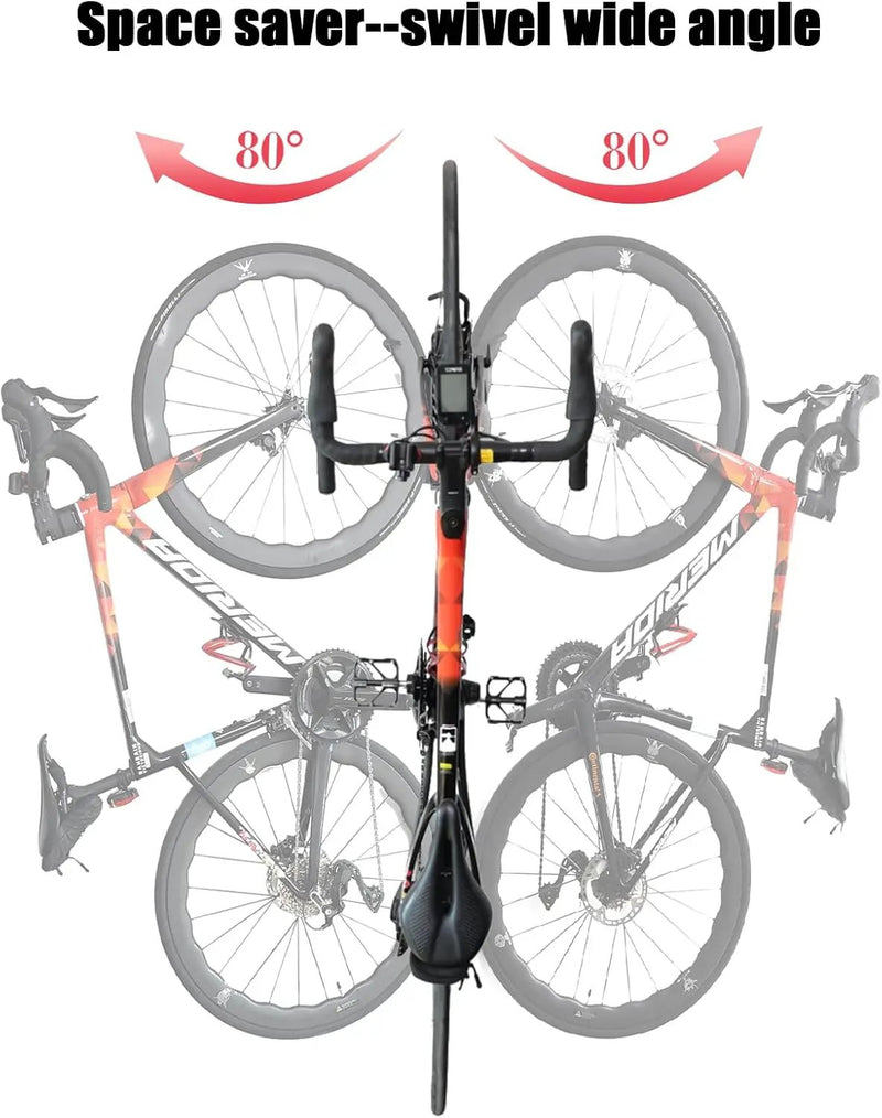 All Metal Bike Wall Mount Vertical, Swivel Bike Hangers For Garage, Bike Rack Garage Wall, Bicycle Hooks, Garden Indoor Outdoor Storage, All Metal (1Pack) by GreenHaven Gardens
