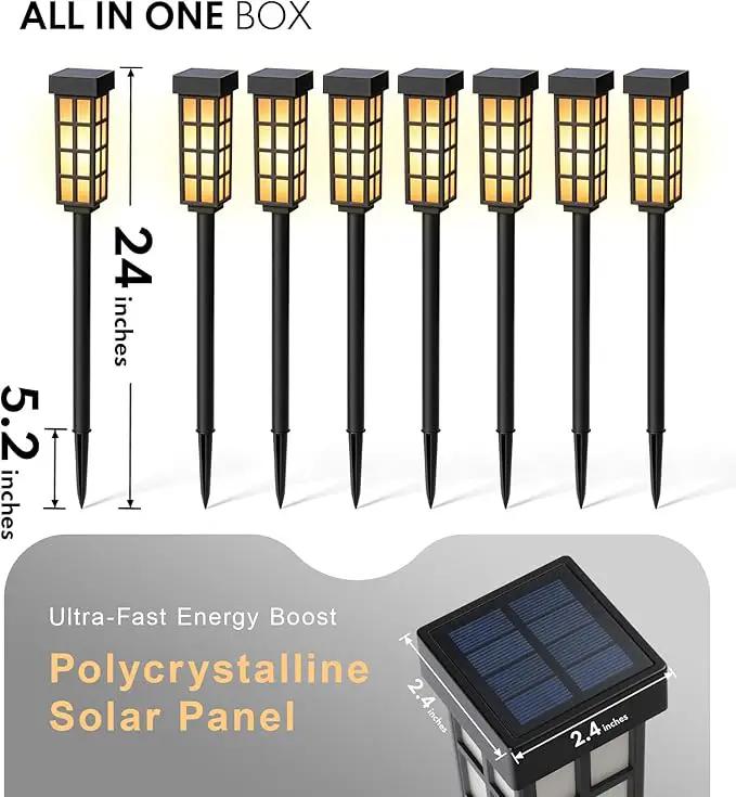 8 Pack Solar Pathway Lights, LED Solar Lights Outdoor, IP65 Waterproof Outdoor Solar Lights for Yard, Auto On/Off Solar Walkway Lights Outdoor, Landscape Lighting for Patio, Driveway Decor, Frosted by GreenHaven Gardens