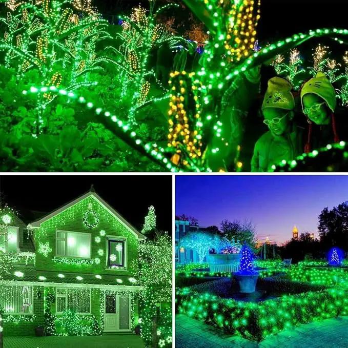Toodour Solar Christmas Lights, 72ft 200 LED 8 Modes Green Christmas String Lights, Waterproof Solar Lights String for Garden, Patio, Fence, Holiday, Party, Balcony, Outdoor Christmas Decorations by GreenHaven Gardens