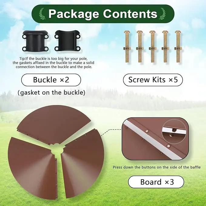 Gtongoko 19 Inch Squirrel Baffle for Bird Feeder Pole Squirrel Guards for Shepherds Hook Stopper for Bird Feeders Brown 1 Pack by GreenHaven Gardens
