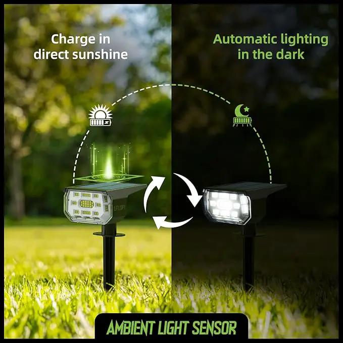 Solar Spot Lights Outdoor Landscape Lights, 50 LEDs Solar Spotlight Outdoor Auto On/Off with 3 Modes, IP67 Solar Outdoor Lights Waterproof Garden Light, 2-in-1 Solar Spotlight for Yard by GreenHaven Gardens