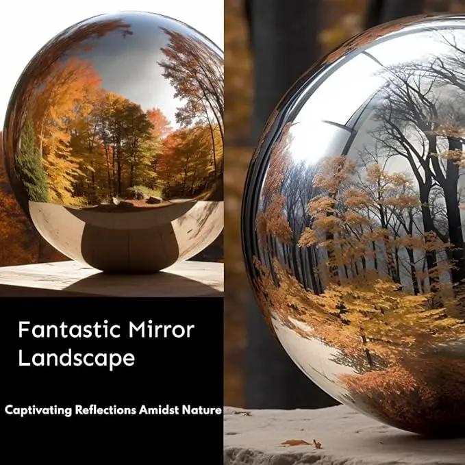 12 Inch Stainless Steel Gazing Globe,v2croft Hollow Ball Mirrored Surface Polished Shiny Sphere,Garden Stainless Steel Gazing Ball for Outdoor Lawn Pond Yard Ornament(Silver) by GreenHaven Gardens
