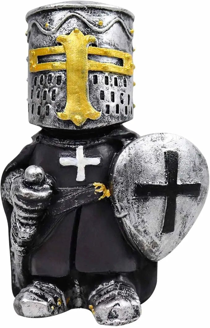 nezababy 8 pcs Knight Gnomes Guard Garden Statue Decoration Medieval Wee Crusader Battle Swordsman Fighting Outdoor Figurines Lawn Decor Resin (G) by GreenHaven Gardens
