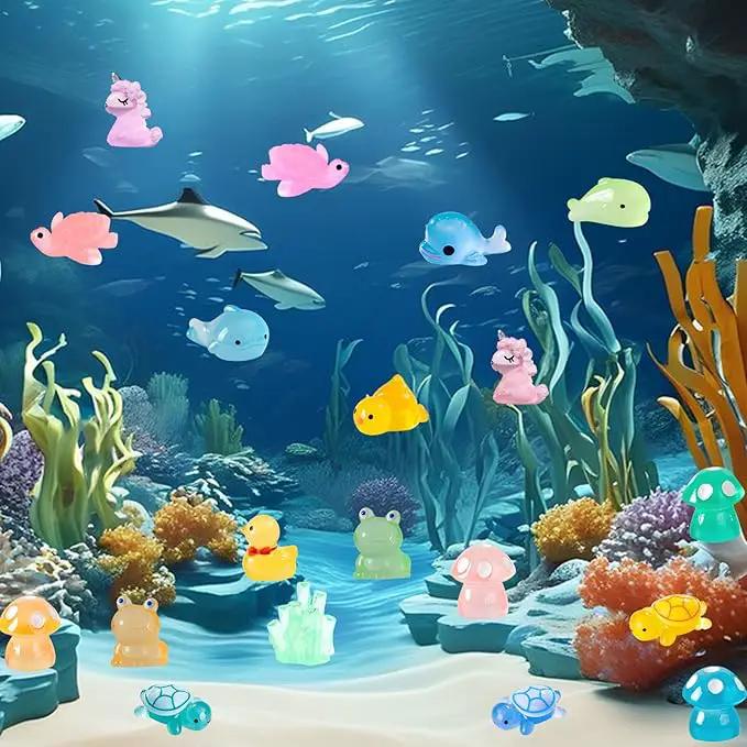 90 Pcs Mini Resin Animals Glow in The Dark Miniature Figures for Garden Accessories,for Craft,Garden Decoration, Goodie Bag Fillers Party Favors Decorations by GreenHaven Gardens
