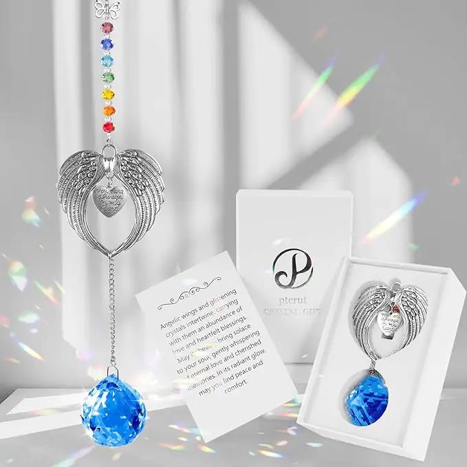 Memorial Gifts for Loss of Loved One Unique Sympathy Gifts Rainbow Sun Catcher Indoor Window Hanging Crystal Prism Grief Bereavement Gifts Ideas for Who Loss of Mom Dad (Navy Blue) by GreenHaven Gardens