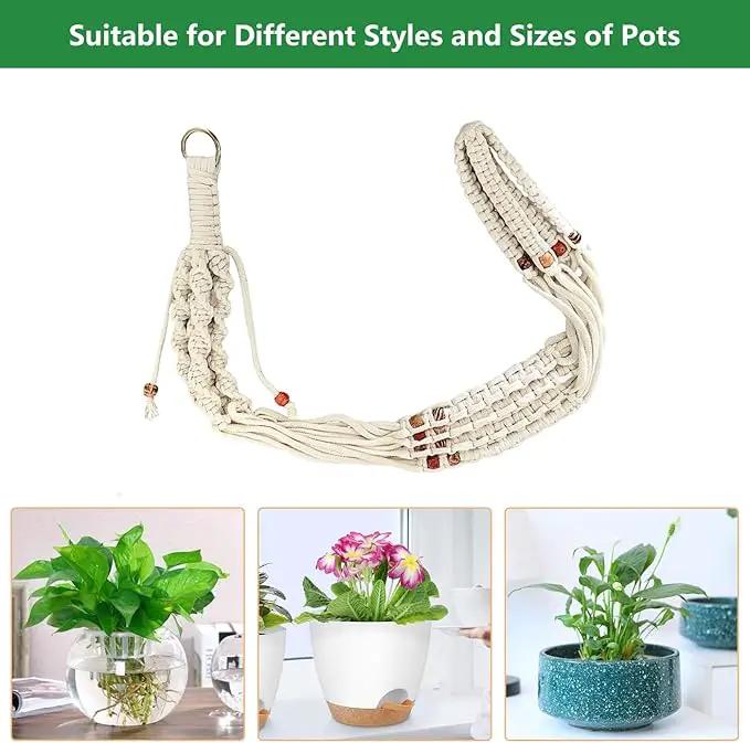 Belit 2 Pack Macrame Plant Hangers Indoor Hanging Planter Basket Decorative Flower Pot Holder Rope for Indoor Outdoor Home Decor by GreenHaven Gardens