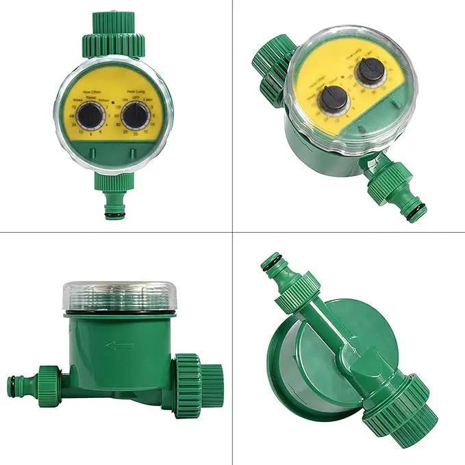 Automatic Irrigation Timer, Green ABS Multi Function Two Dial Automatic Electronic Watering Timer Garden Irrigation Controller for Roof Garden Balcony Villa Garden Outdoor Automatic Sprinkler System by GreenHaven Gardens
