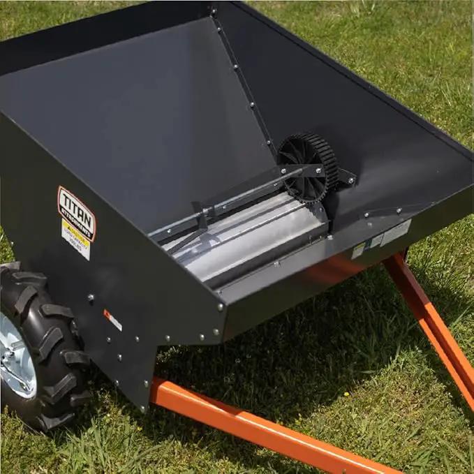Titan Attachments Compact Manure Spreader, Rated 8.7 Cu. FT, Utility Tow-Behind ATV/UTV Lawn Tractor Spreader by GreenHaven Gardens