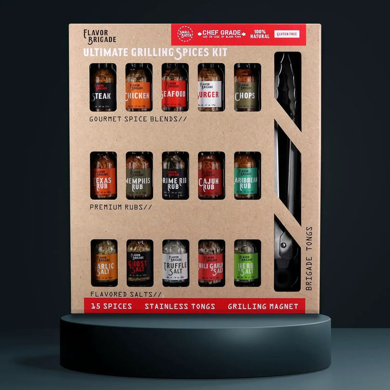 Ultimate Grilling Gift for Men - BBQ Accessories - Gourmet Spice Blends & Seasonings, Tongs, BBQ Magnet, Meat Rubs, Unique Gift for Guys, Dad, Son, Brother, Father in Law, Cooking Chefs, 17 Piece Set by GreenHaven Gardens